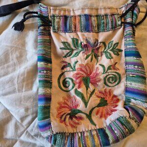 Embroidered Fabric Satchel